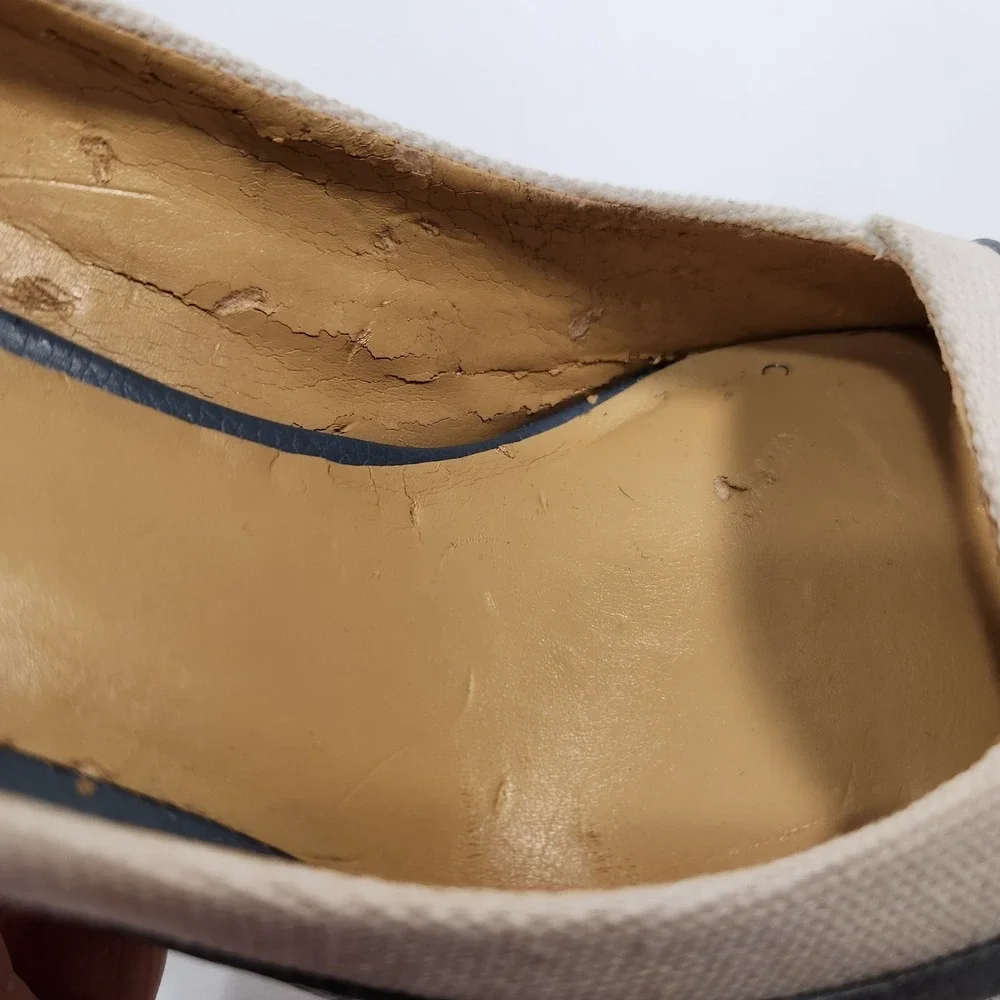 Nine West Duanao Womens Heels Blue / White Textile Leather Size US 9.5M‎